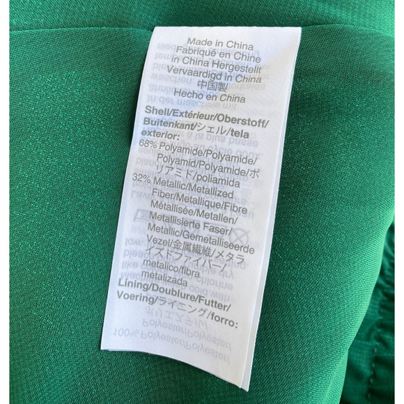 NWT JCrew Tiered Maxi Skirt in Metallic Lamé Dark Spruce Green size S - Picture 11 of 11